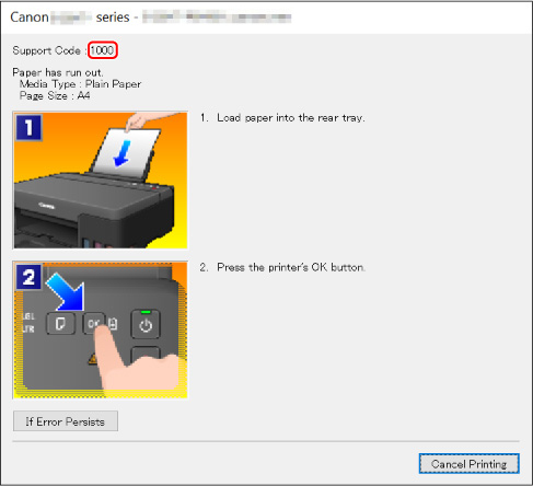 Canon Inkjet Manuals G Series When Error Occurred